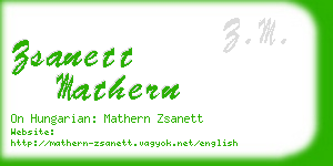 zsanett mathern business card